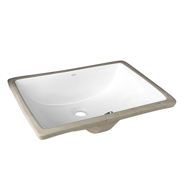 KLIPEN - Lavamanos Bajo Cubierta con Forma Rectangular Cerámica 51x18x38.5 cm Blanco