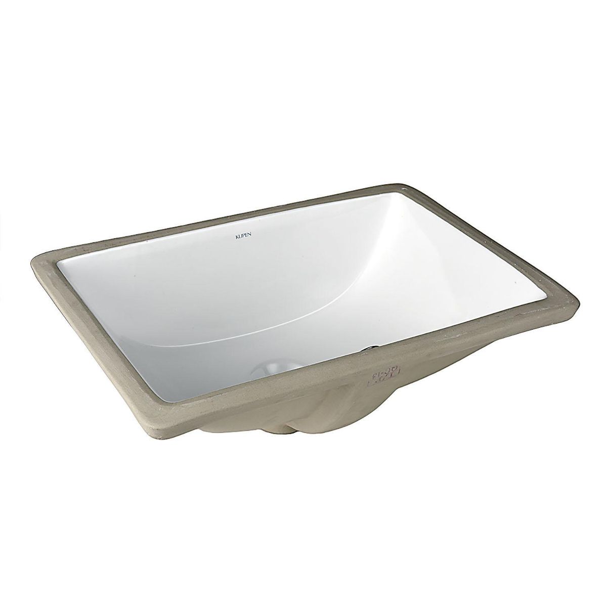 KLIPEN - Lavamanos Bajo Cubierta Forma Rectangular Cerámica 46x18x33 cm Blanco