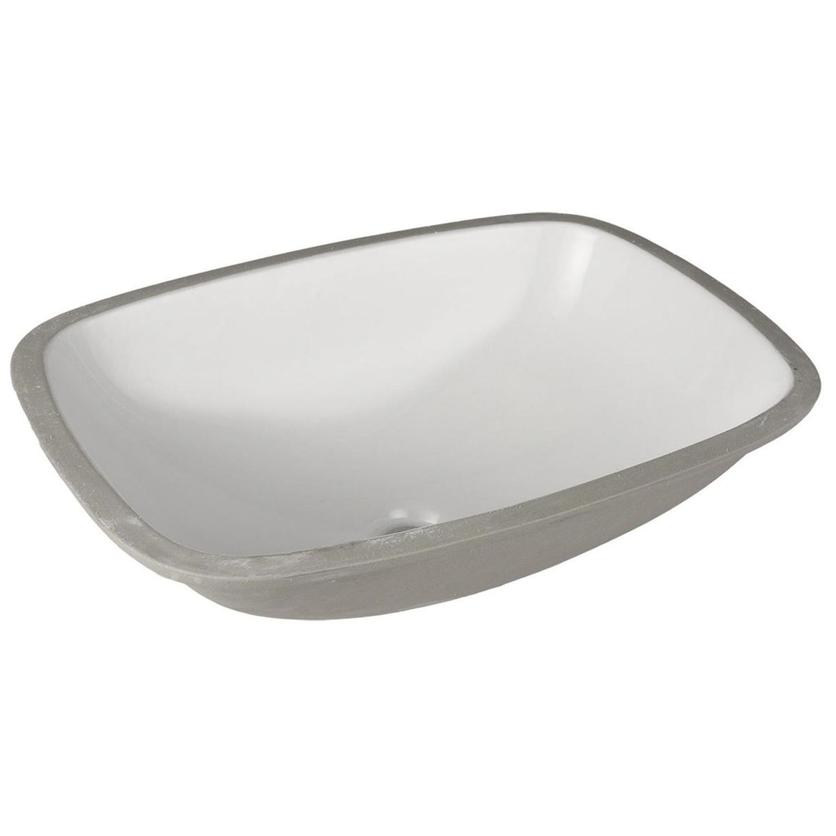 INCEPA - Lavamanos Bajo Cubierta Forma Rectangular Loza 50.5x16x37 cm Blanco