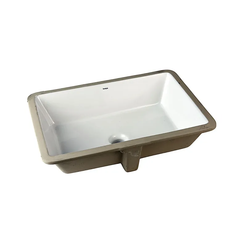 Lavamanos Bajo Encimera Forma Rectangular Loza 56x17.7x40 cm Blanco