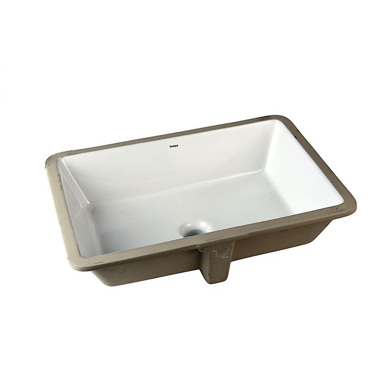 INCEPA - Lavamanos Bajo Encimera con Forma Rectangular Loza 56x17.7x40 cm Blanco