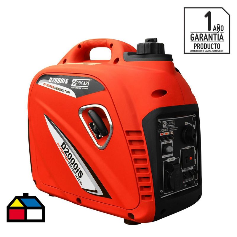 DUCAR - Generador Eléctrico a Gasolina Partida Manual 2000 W 4.5 l