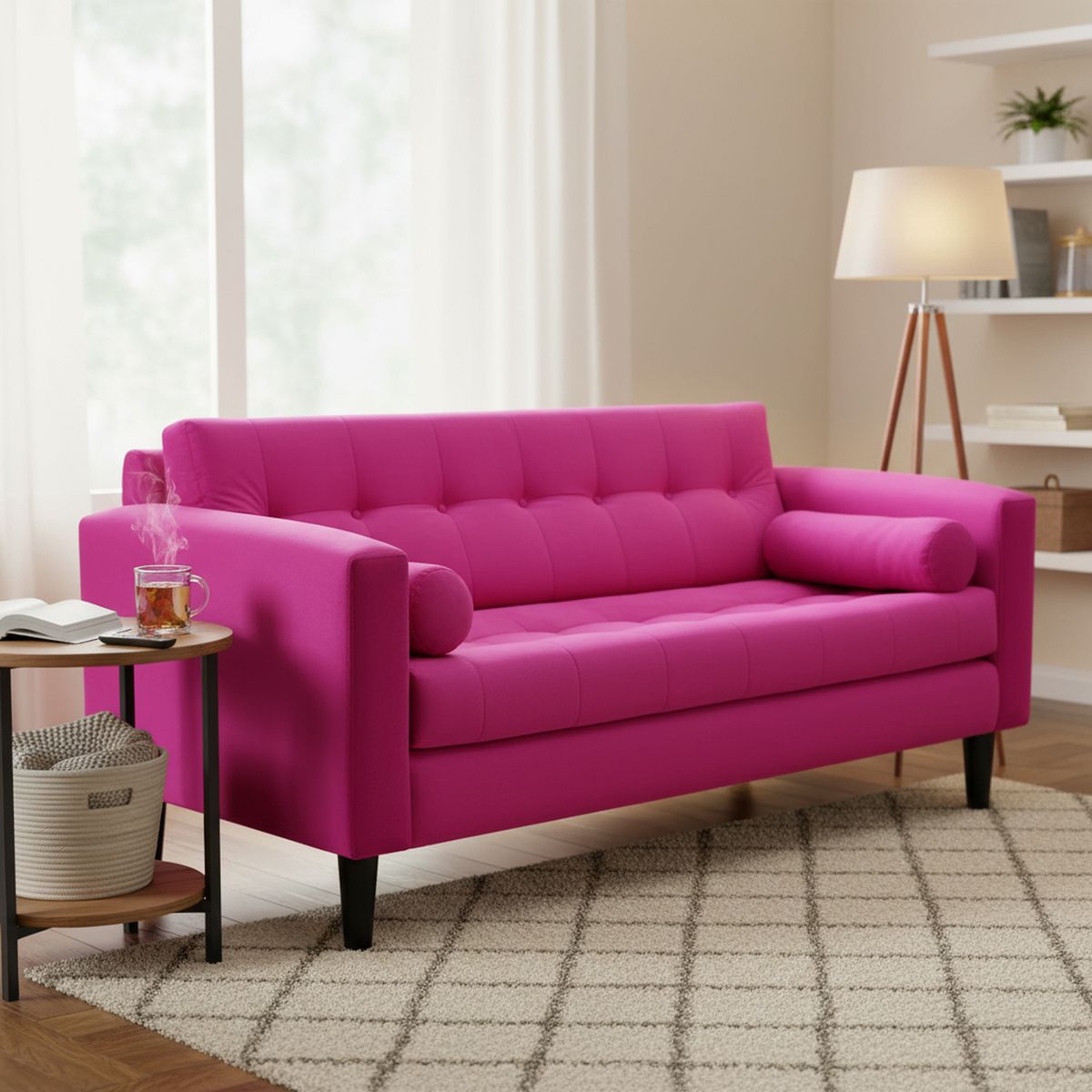 BODEVIR - Sofá 3 cuerpos RETRO 75x75x175 cm Rosado