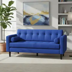 BODEVIR - Sofá 3 cuerpos RETRO 75x75x175 cm Azul