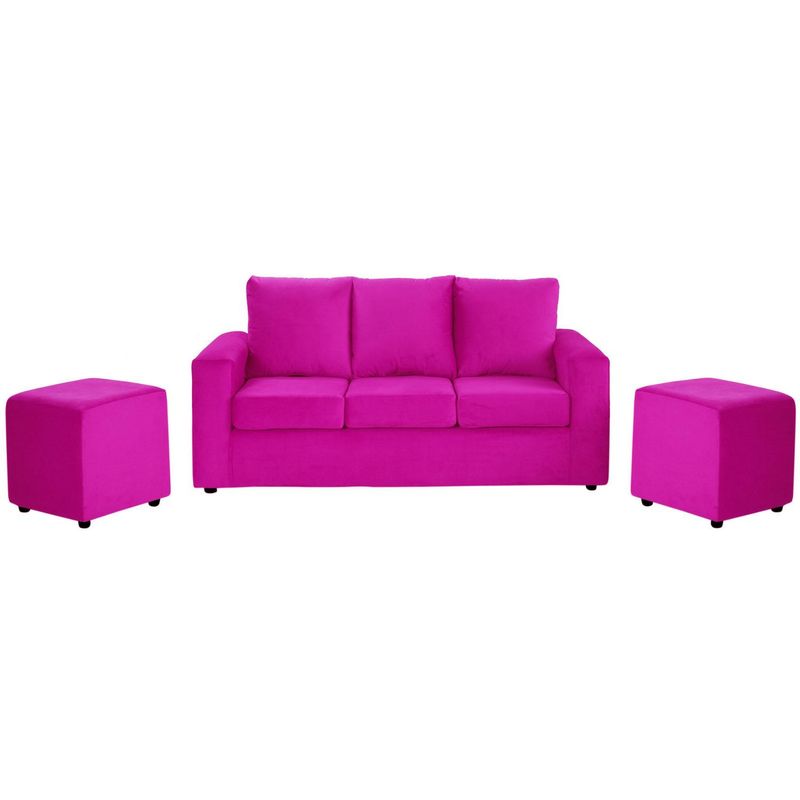 BODEVIR - Sofá 3 Cuerpos + 2 Pouf