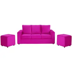 BODEVIR - Sofá 3 Cuerpos + 2 Pouf