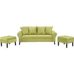 BODEVIR - Sofá 3 cuerpos + 2 pouf