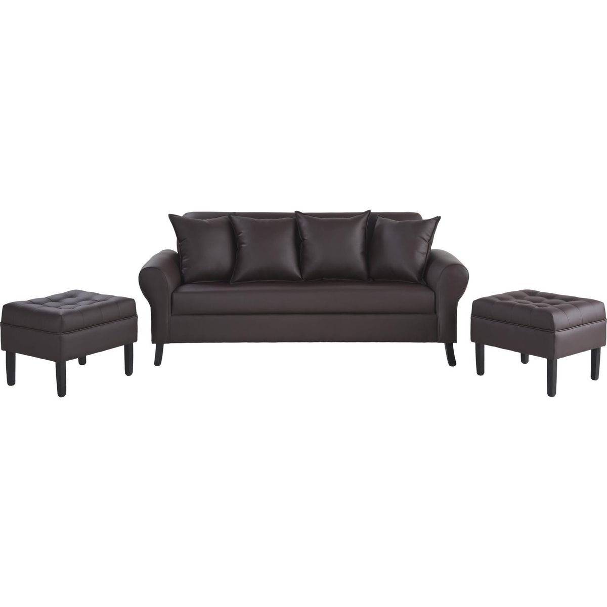 BODEVIR - Sofá 3 cuerpos + 2 pouf