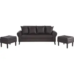 BODEVIR - Sofá 3 cuerpos + 2 pouf