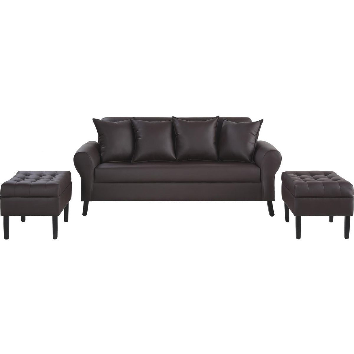 BODEVIR - Sofá 3 cuerpos + 2 pouf