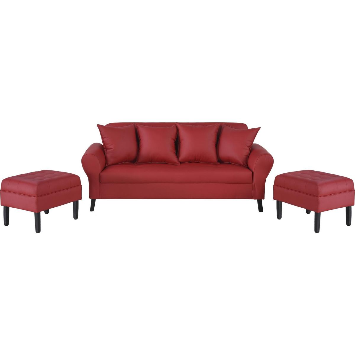 BODEVIR - Sofá 3 cuerpos + 2 pouf