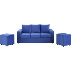BODEVIR - Sofá 3 Cuerpos + 2 Pouf