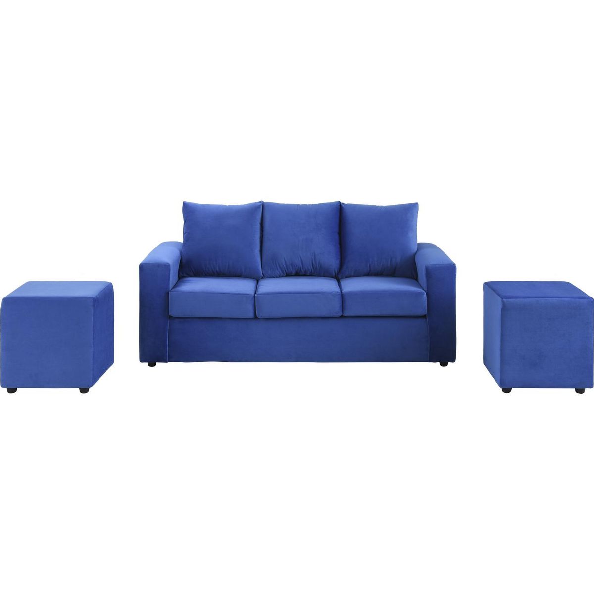 BODEVIR - Sofá 3 Cuerpos + 2 Pouf