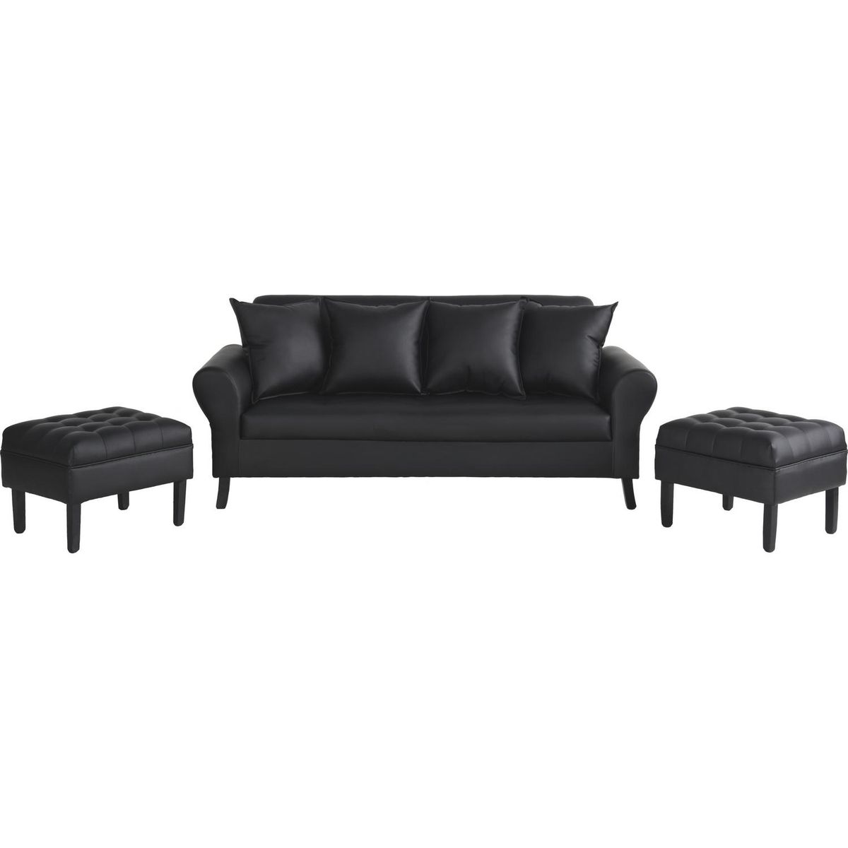 BODEVIR - Sofá 3 cuerpos + 2 pouf