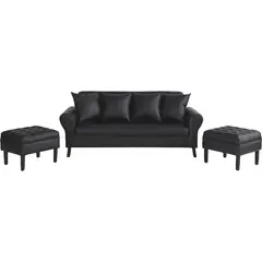 BODEVIR - Sofá 3 cuerpos + 2 pouf