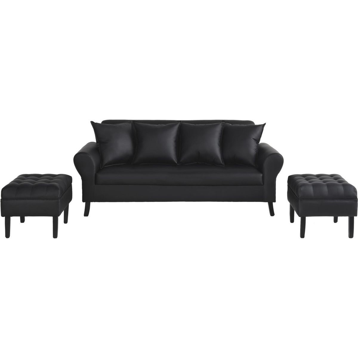 BODEVIR - Sofá 3 cuerpos + 2 pouf