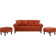 BODEVIR - Sofá 3 cuerpos + 2 pouf