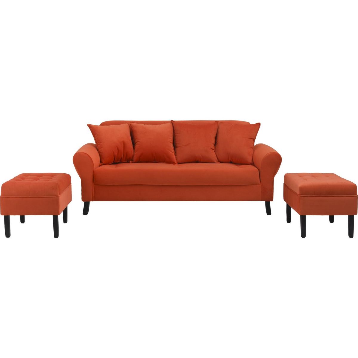 BODEVIR - Sofá 3 cuerpos + 2 pouf