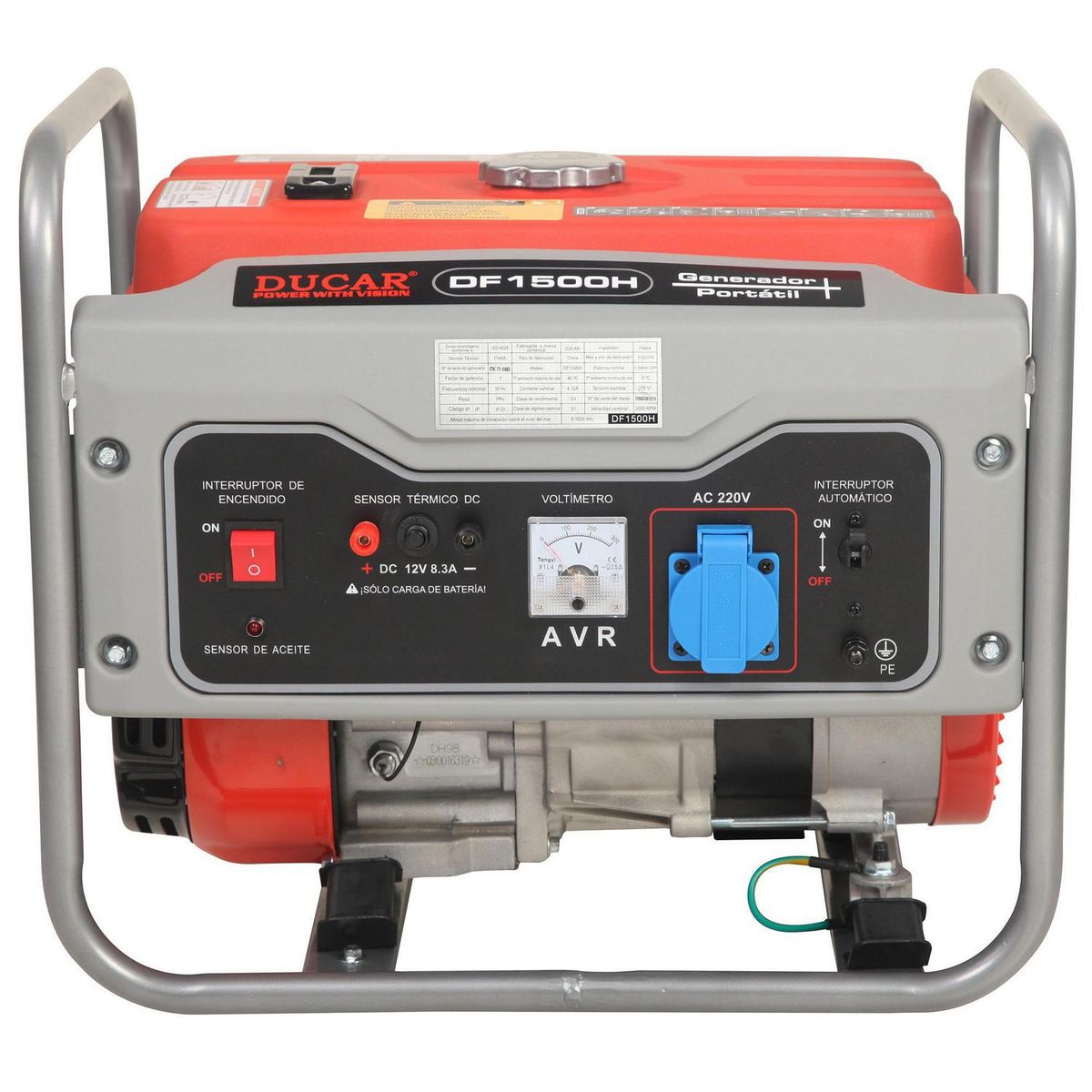 DUCAR - Generador Eléctrico a Gasolina Partida Manual 1200 W 6.5 l