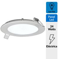 Panel Led embutido redondo 24 W frío
