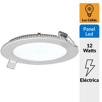 Panel Led embutido redondo 12 W cálido