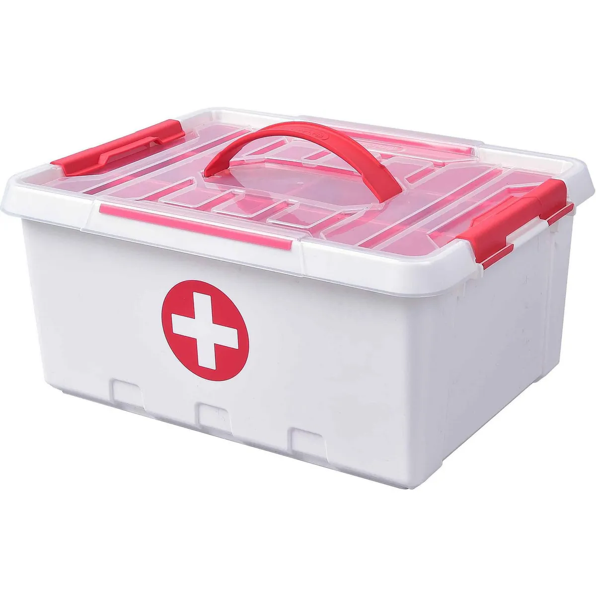 JUST HOME COLLECTION - Caja Botiquín 18x30x40 cm 21.6 l Blanco/rojo