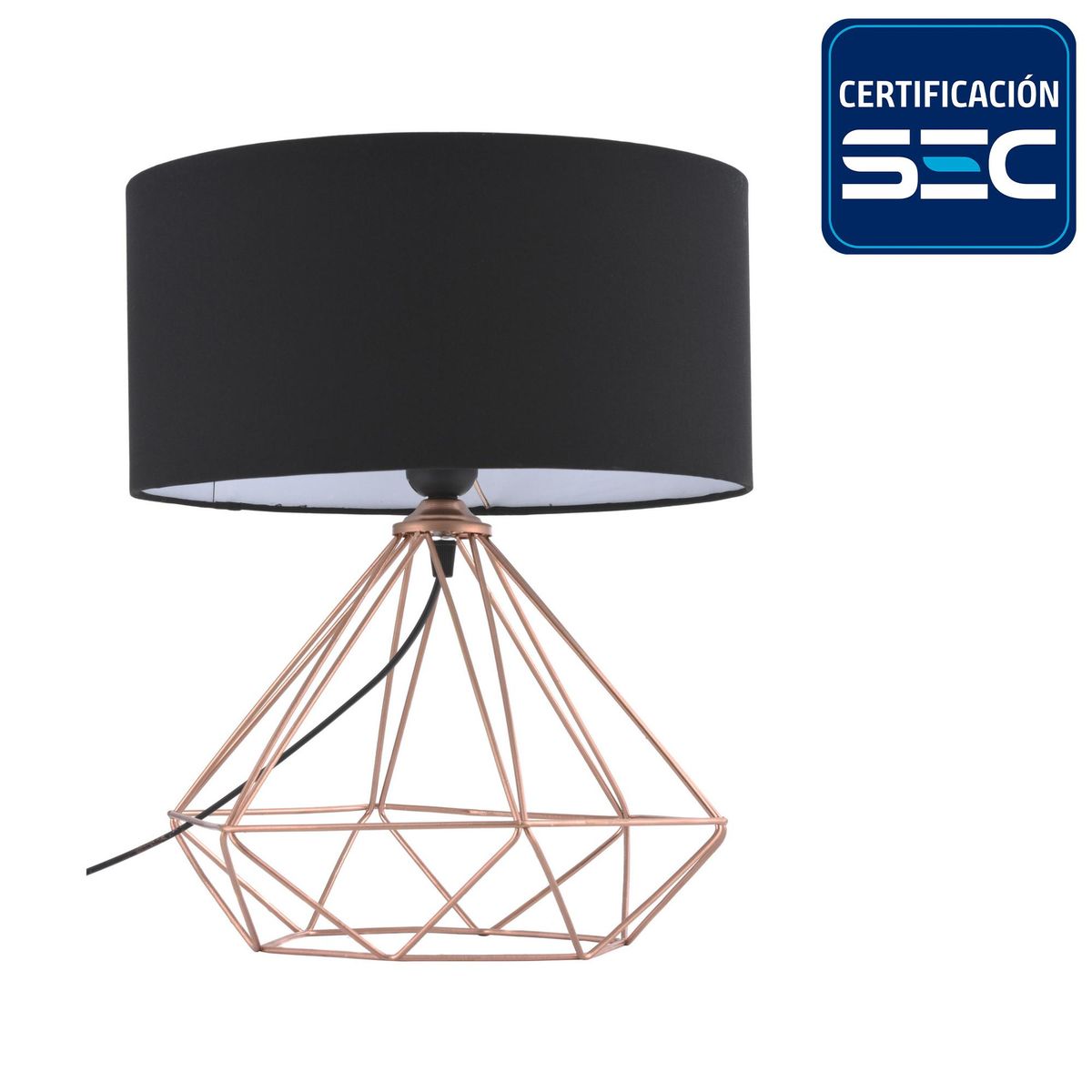 JACFELAY - Lámpara Mesa Geométrica Negro 30x40 cm