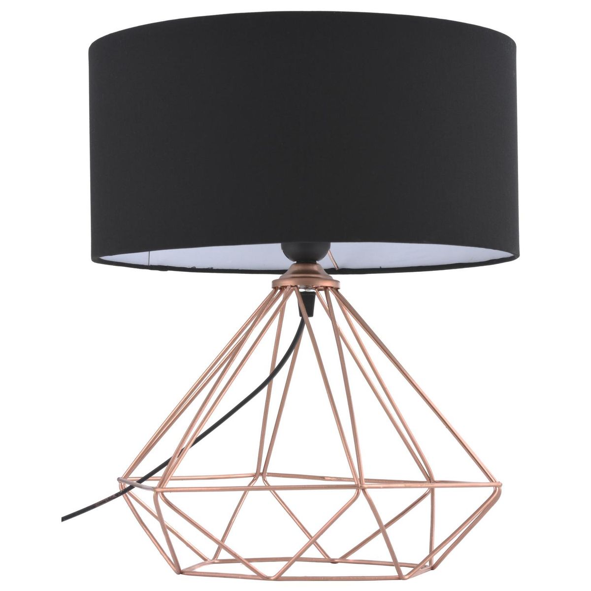 JACFELAY - Lámpara Mesa Geométrica Negro 30x40 cm