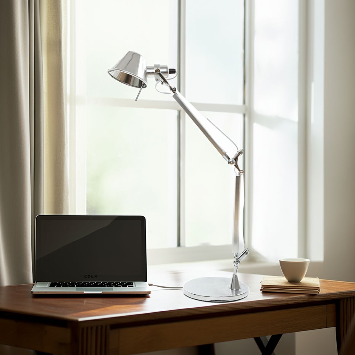 HOMY - Lámpara de Escritorio Tolo Cromo Gris 20x45 cm