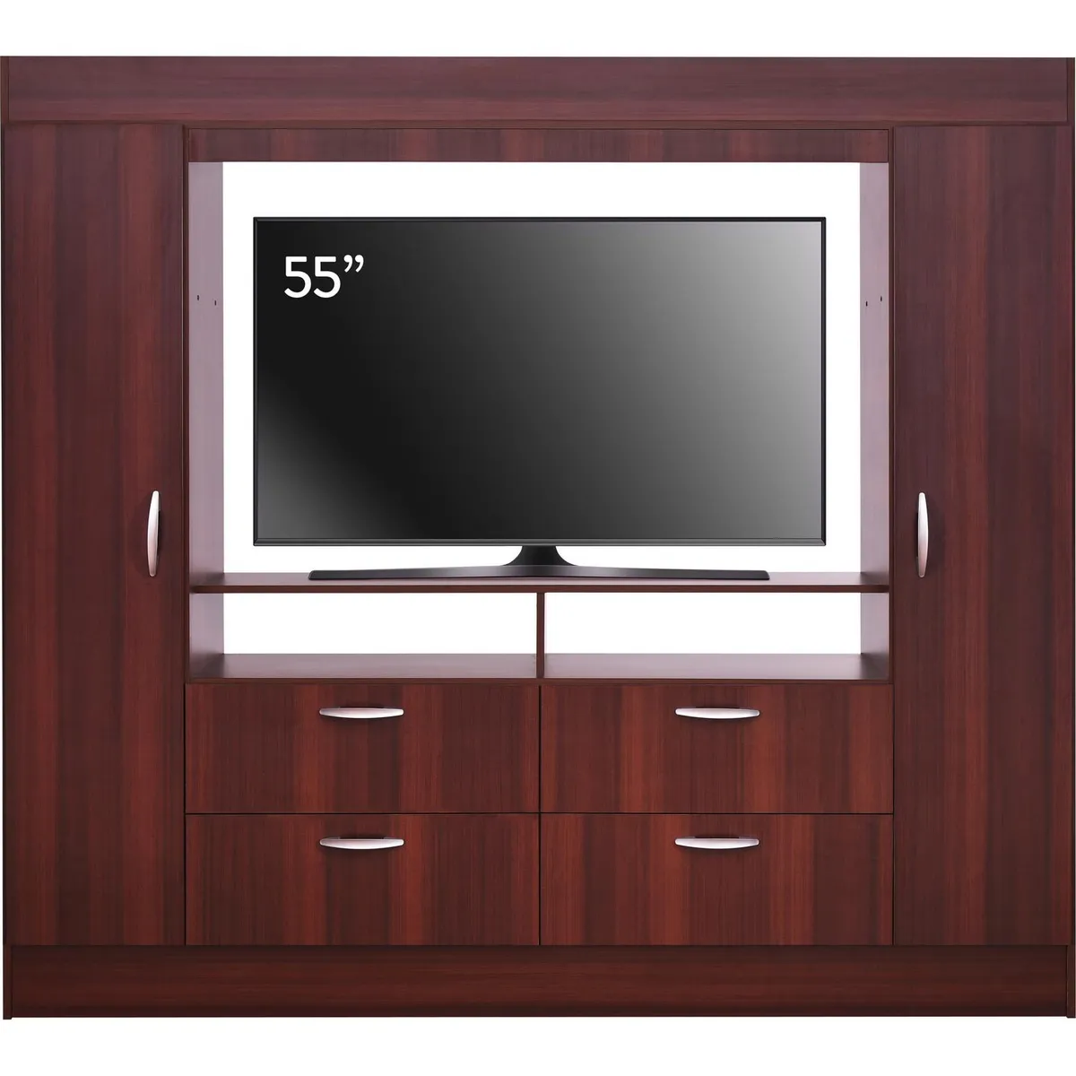 CIC - Clóset Baker Tv 55" 2 Puerta(s) 4 Cajón(es) 2 Repisa(s) 200x178.5x47 cm Chocolate