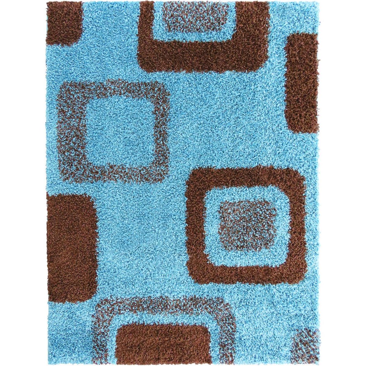 IDETEX - Alfombra Shaggy Cuadrados 150x200 cm Polipropileno Celeste