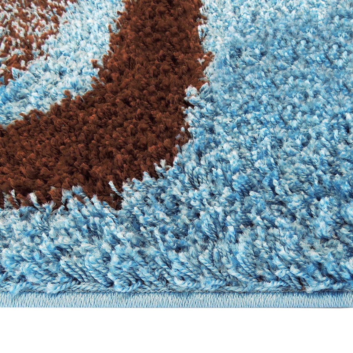 IDETEX - Alfombra Shaggy Cuadrados 150x200 cm Polipropileno Celeste