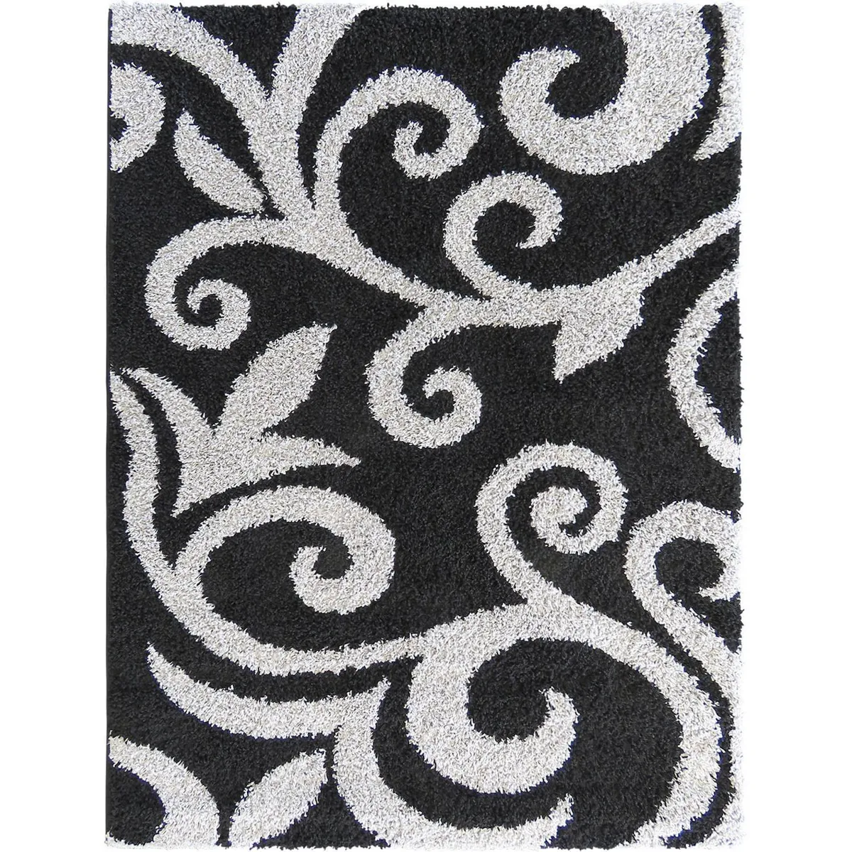 IDETEX - Alfombra Shaggy 150x200 cm Polipropileno Negro