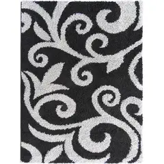 IDETEX - Alfombra Shaggy 150x200 cm Negro