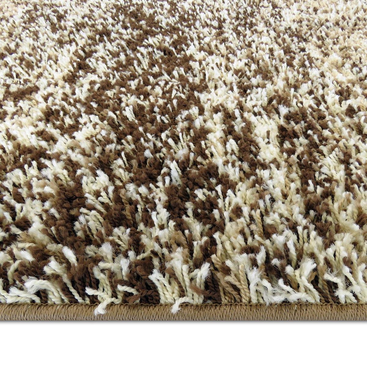 IDETEX - Alfombra Shaggy Rayas 150x200 cm Polipropileno Café