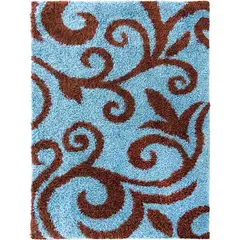 IDETEX - Alfombra Shaggy Ramas 150x200 cm Celeste