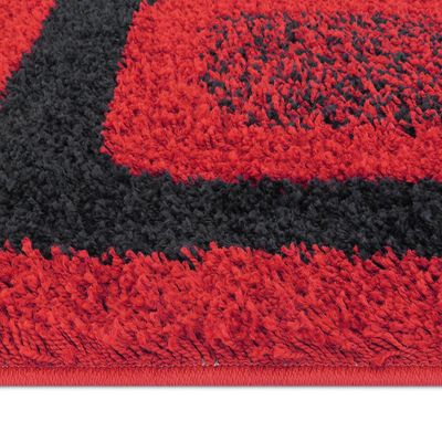 Imagen 2 del producto Alfombra Shaggy Cuadros 150x200 cm Polipropileno Rojo