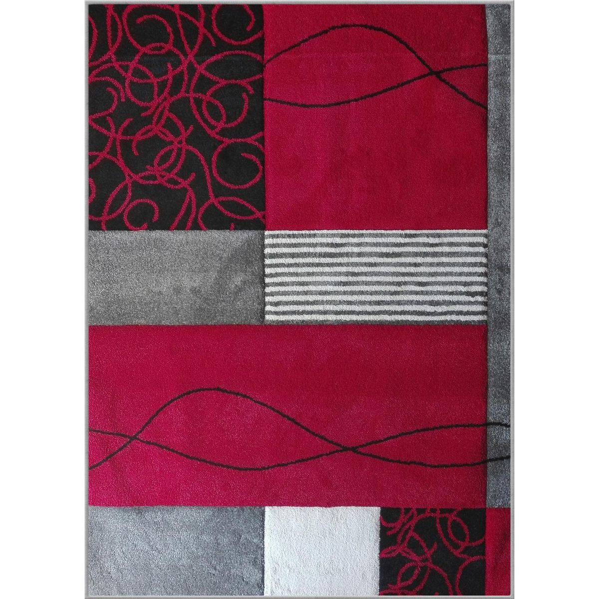 IDETEX - Alfombra Carved 170x230 cm Polipropileno Rojo