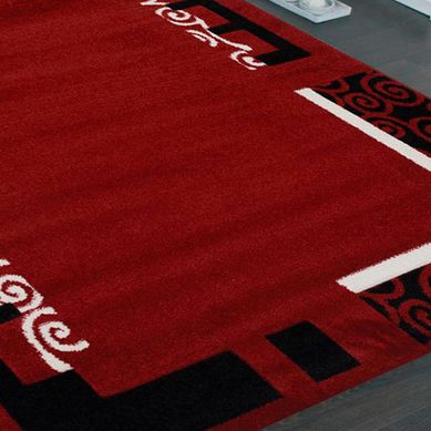 Alfombra Carved 150x200 cm Rojo