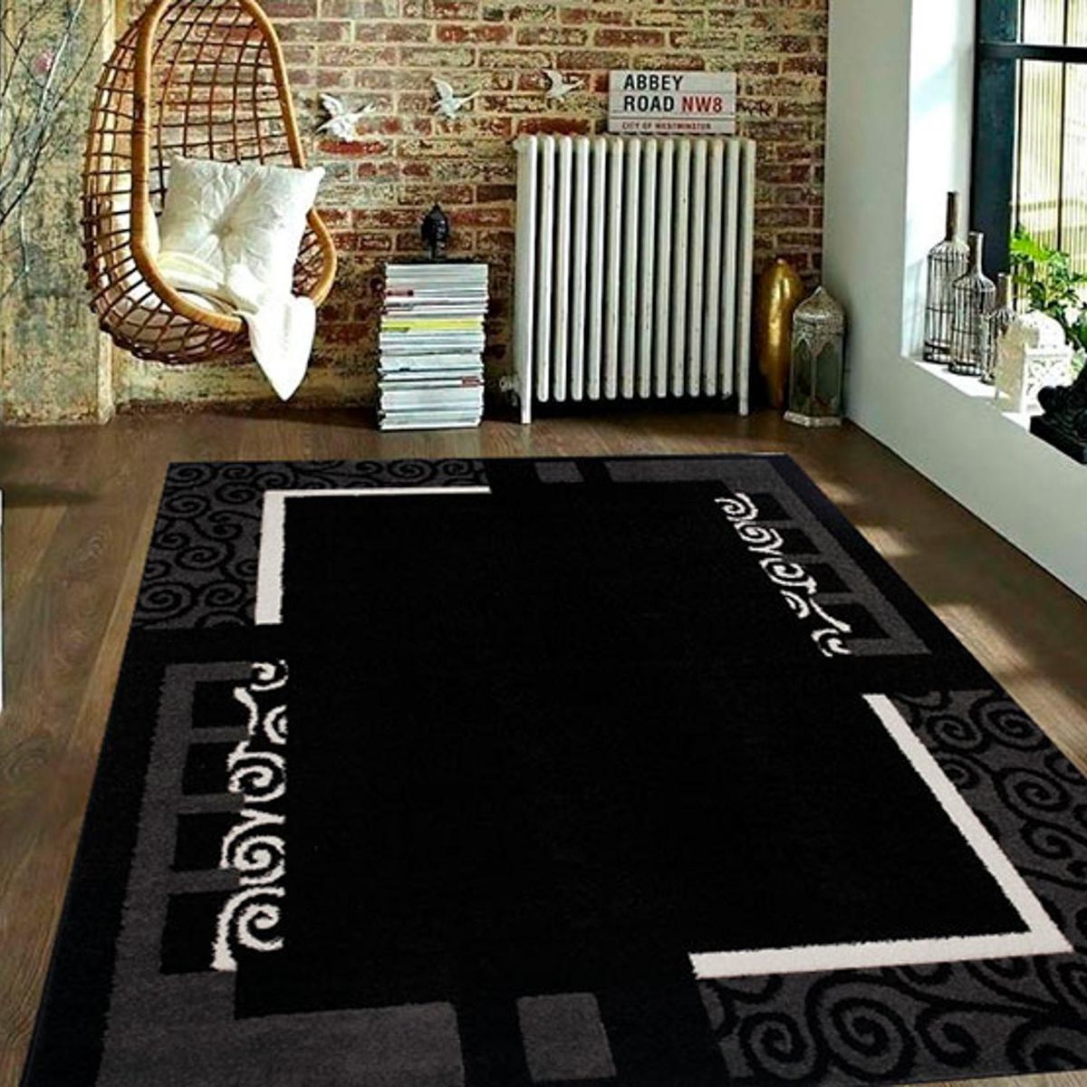 IDETEX - Alfombra Carved 150x200 cm Polipropileno Negro