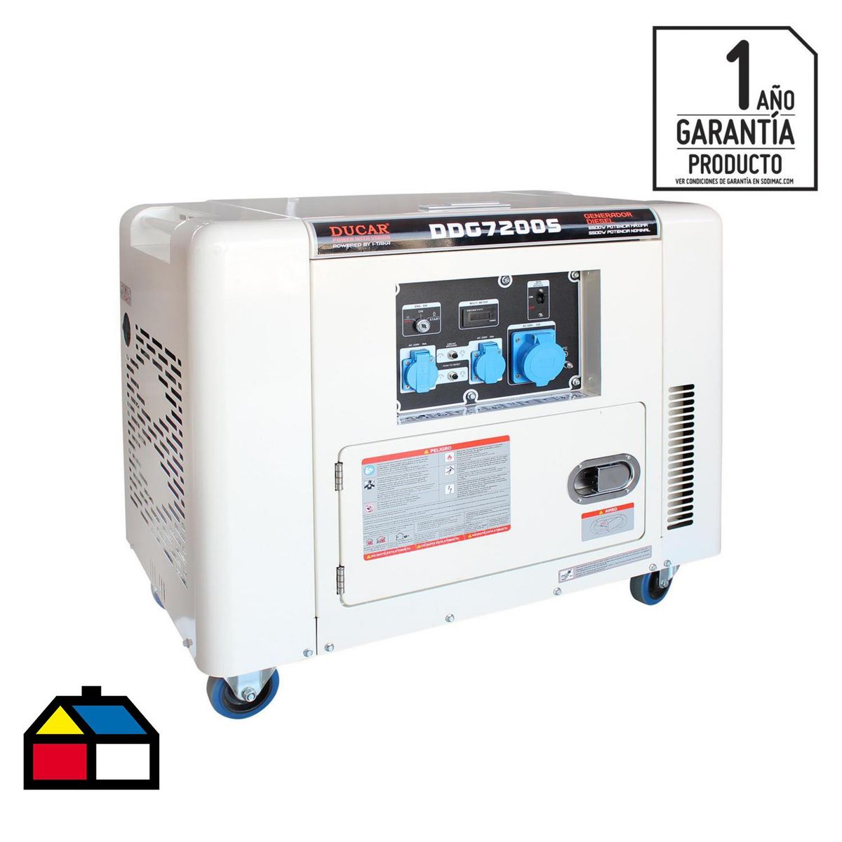 DUCAR - Generador Eléctrico a Diésel Partida Eléctrica 6500 W 13 l