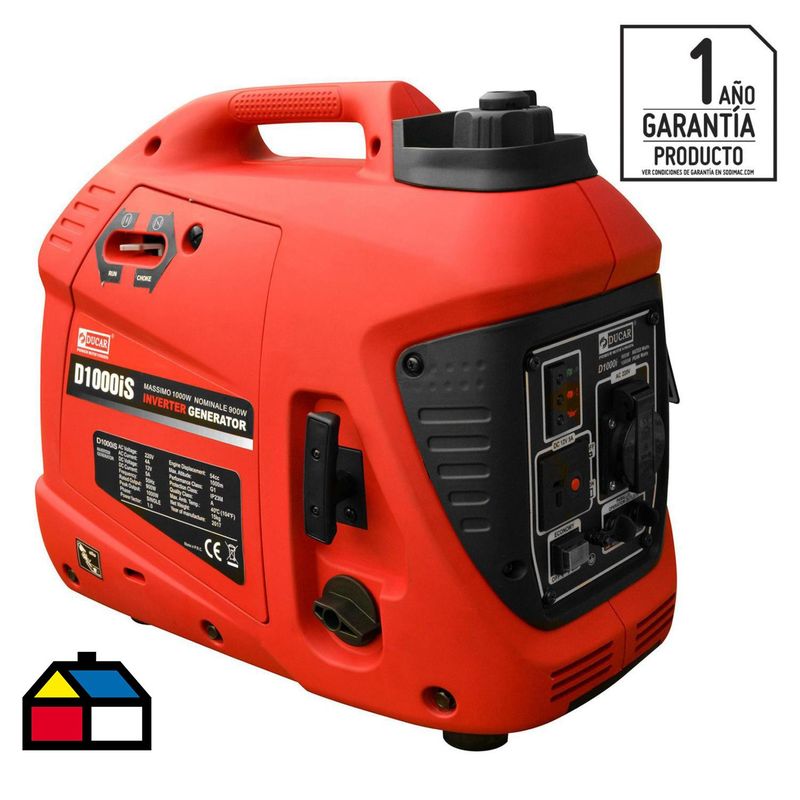 DUCAR - Generador Eléctrico a Gasolina Partida Manual 1000 W 2.2 l
