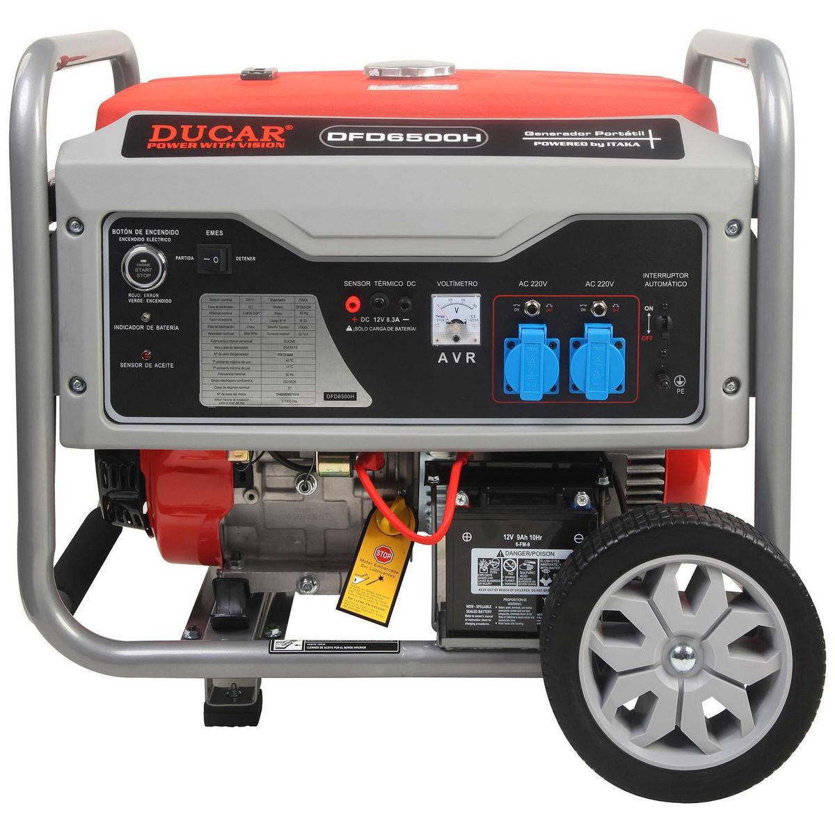 DUCAR - Generador Eléctrico a Gasolina Partida Eléctrica 5500 W 25 l