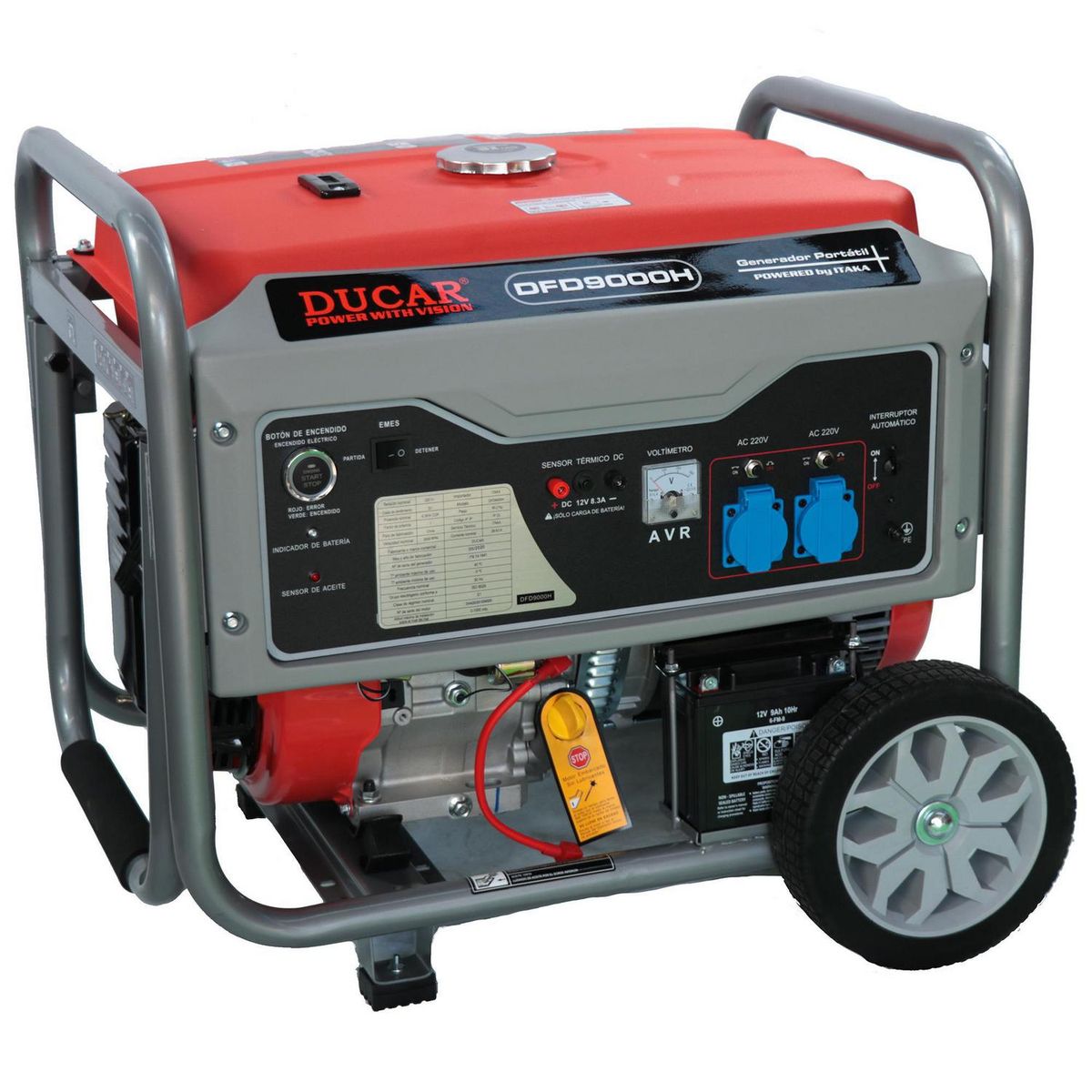 DUCAR - Generador Eléctrico a Gasolina Partida Eléctrica 7000 W 30 l