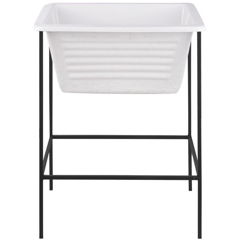 FUSIPLAST - Lavadero con Atril con Forma Rectangular Melamina 58x87x73 cm Blanco/Negro
