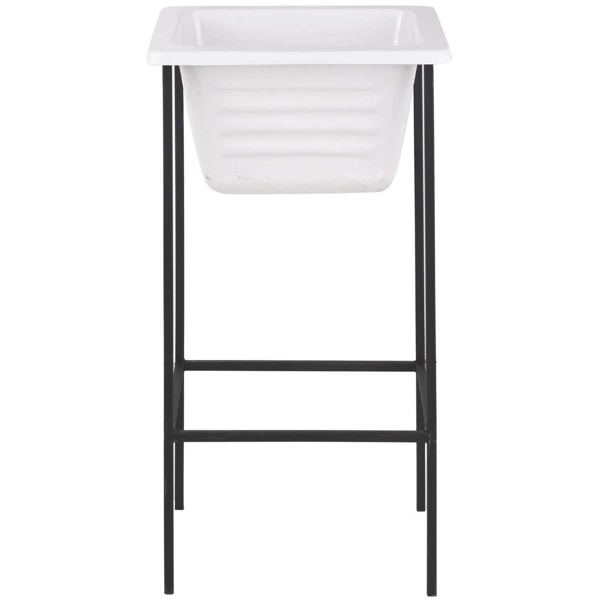 FUSIPLAST - Lavadero con Atril Forma Cuadrada Melamina 43x87x50 cm Blanco/Negro