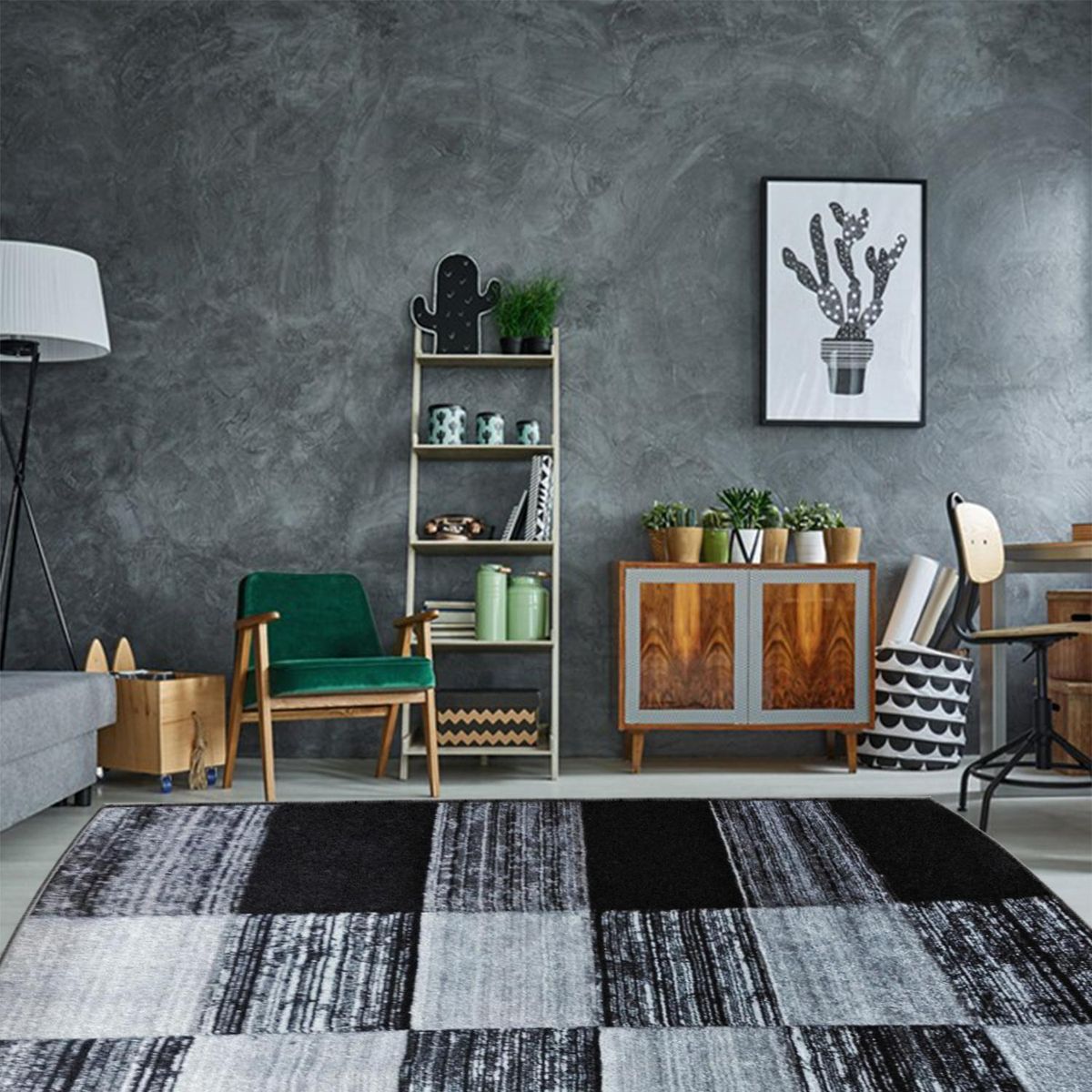 IDETEX - Alfombra Carved 150x200 cm Polipropileno Negro