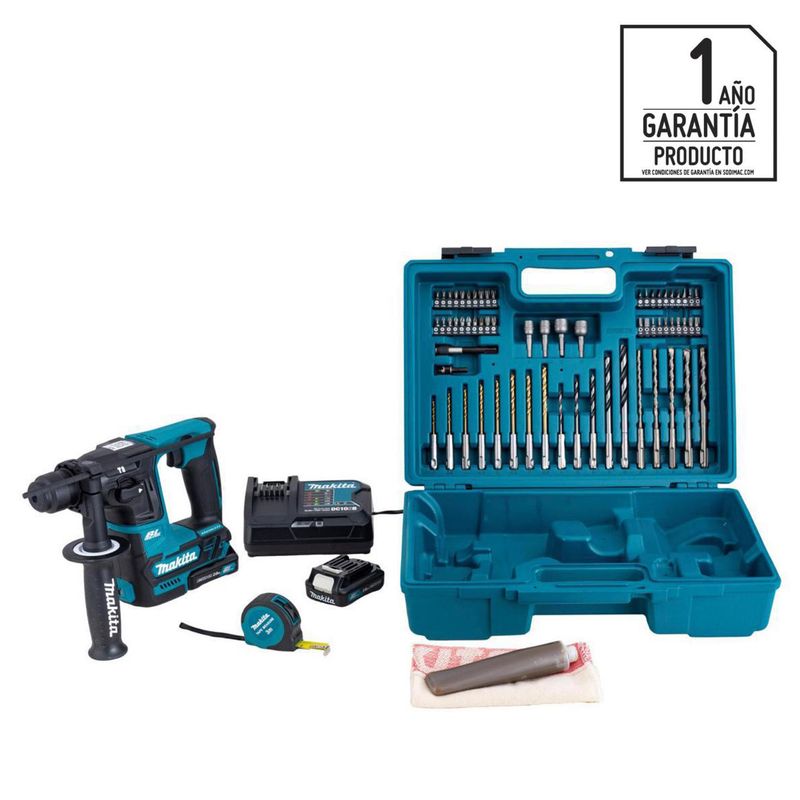 MAKITA - Rotomartillo inalámbrico 12 V 1 J + 2 baterías