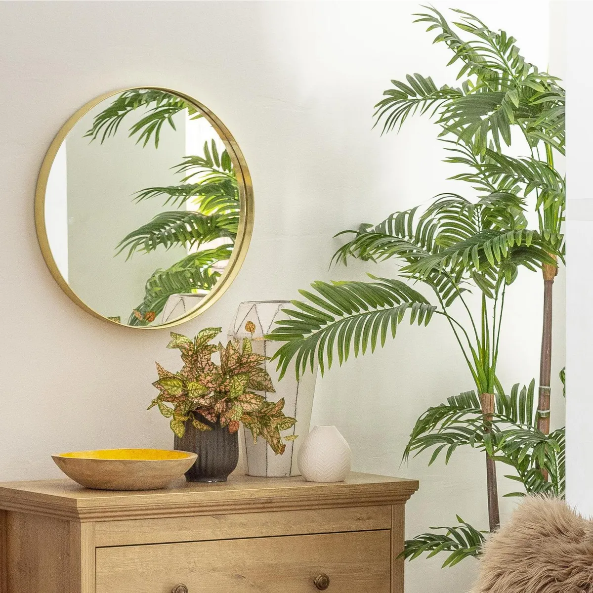 RONDA - Espejo Gold Redondo Metálico 50 cm