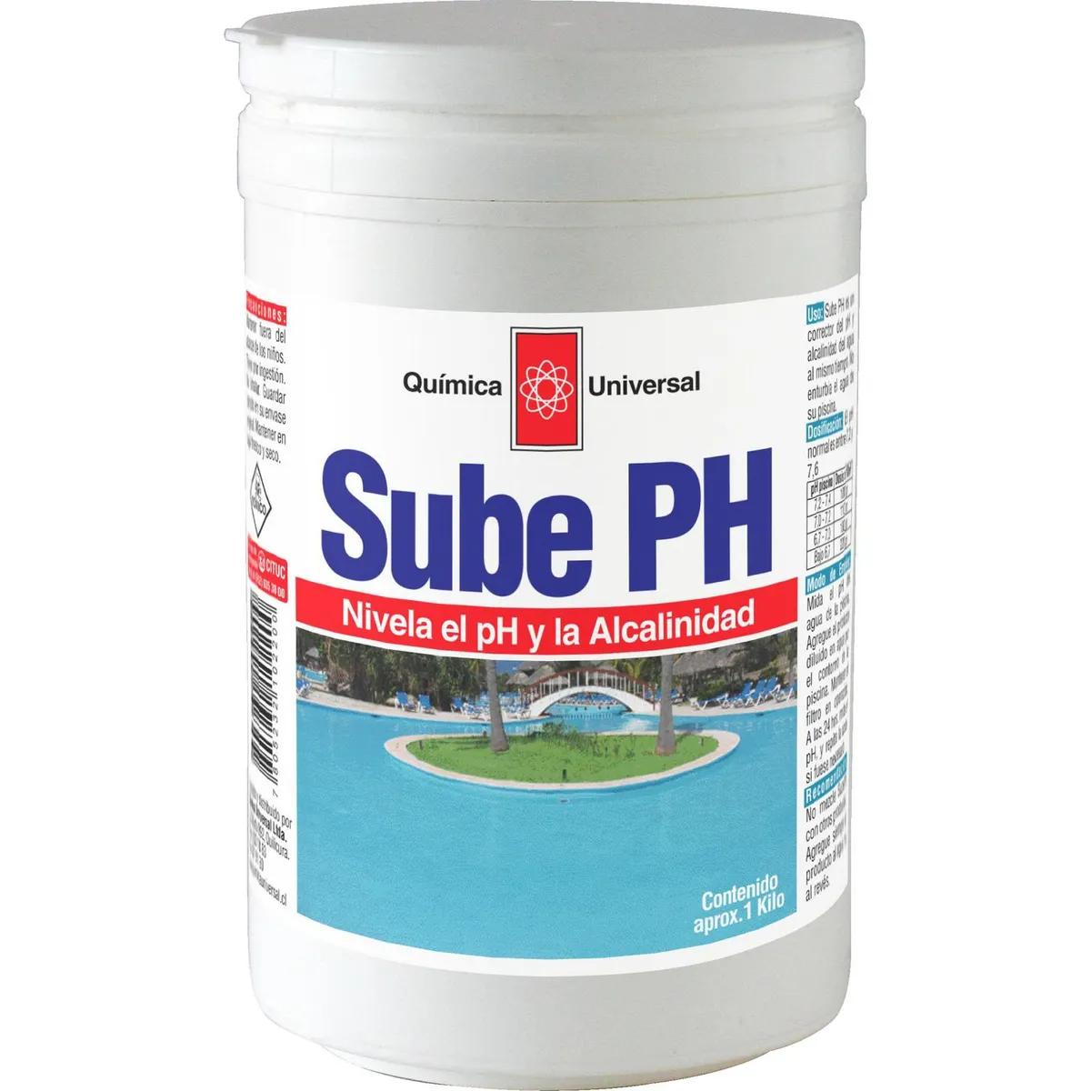 QUIMICA UNIVERSAL - Regulador de PH Sube Polvo 1 kg Frasco (plástico/vidrio)